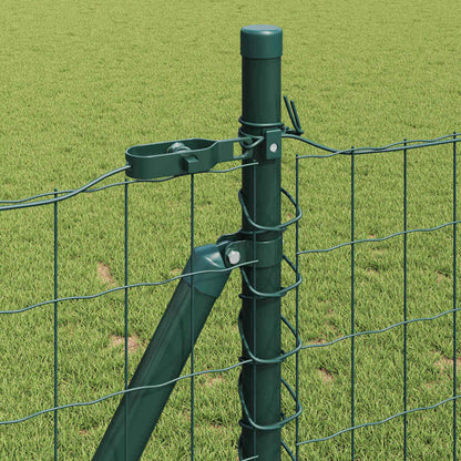 vidaXL Zaun mit Pfosten Grün 0,8 x 25 m Stahl und PVC