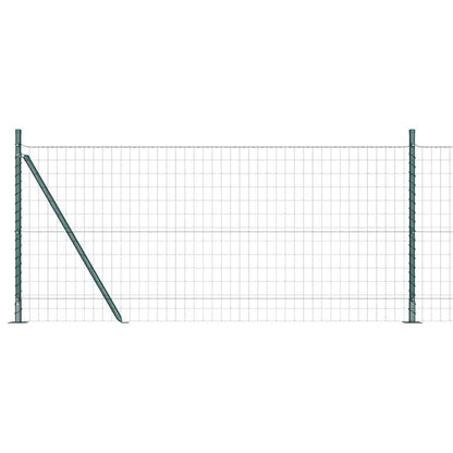 vidaXL Zaun mit Pfosten Grün 0,8 x 25 m Stahl und PVC