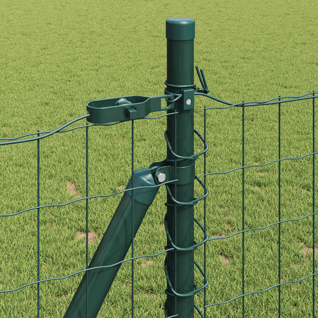 vidaXL Zaun mit Pfosten Grün 1 x 25 m Stahl und PVC