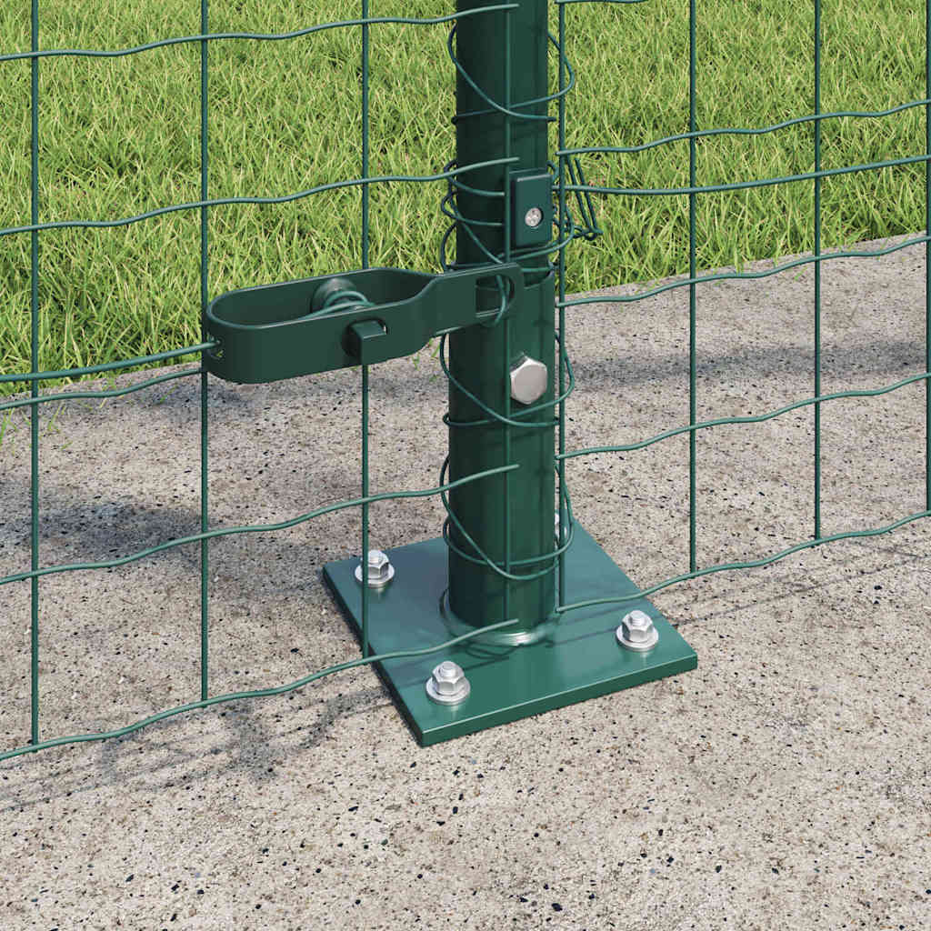 vidaXL Zaun mit Pfosten Grün 1,2 x 25 m Stahl und PVC