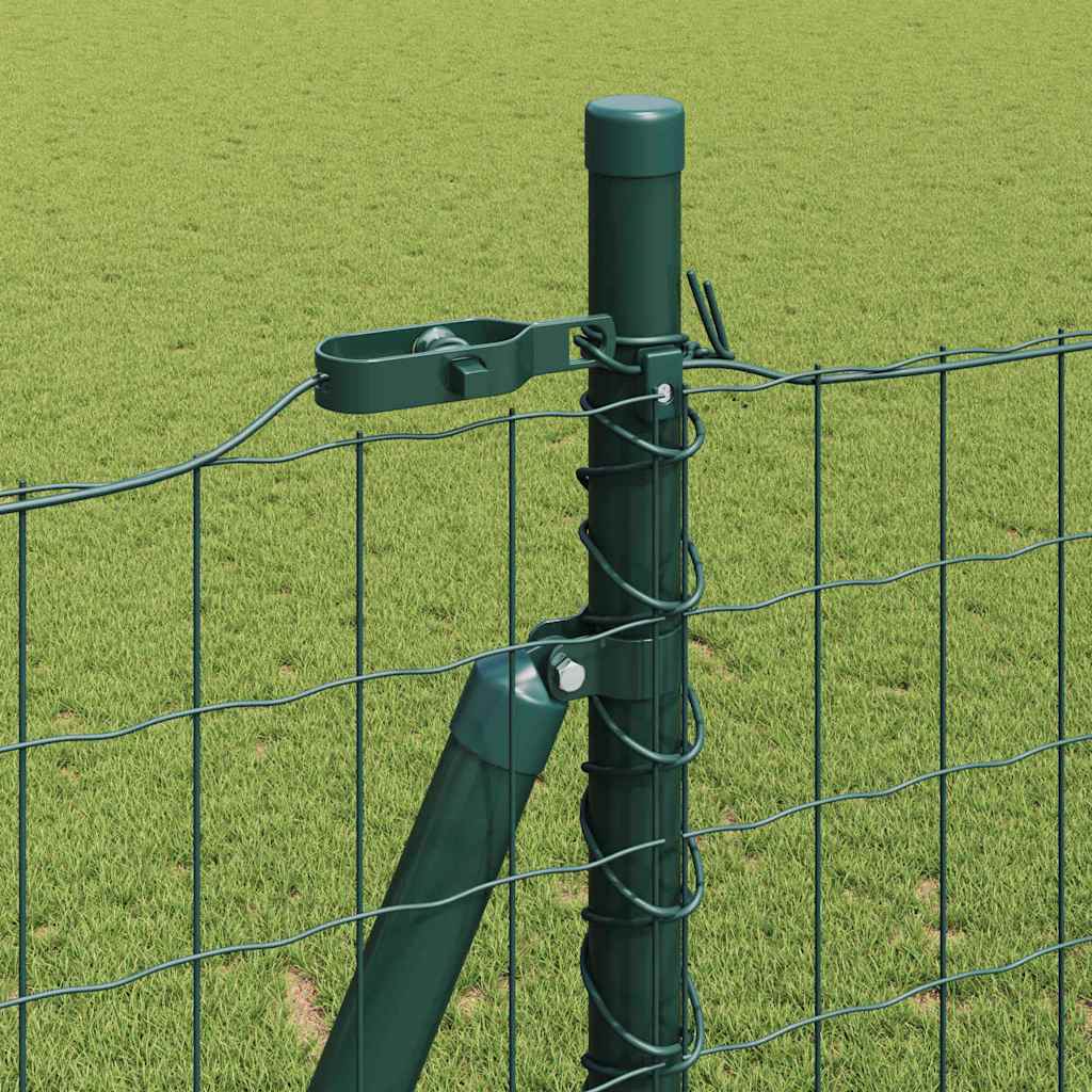 vidaXL Zaun mit Pfosten Grün 1,2 x 25 m Stahl und PVC