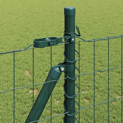 vidaXL Zaun mit Pfosten Grün 0,8 x 25 m Stahl und PVC
