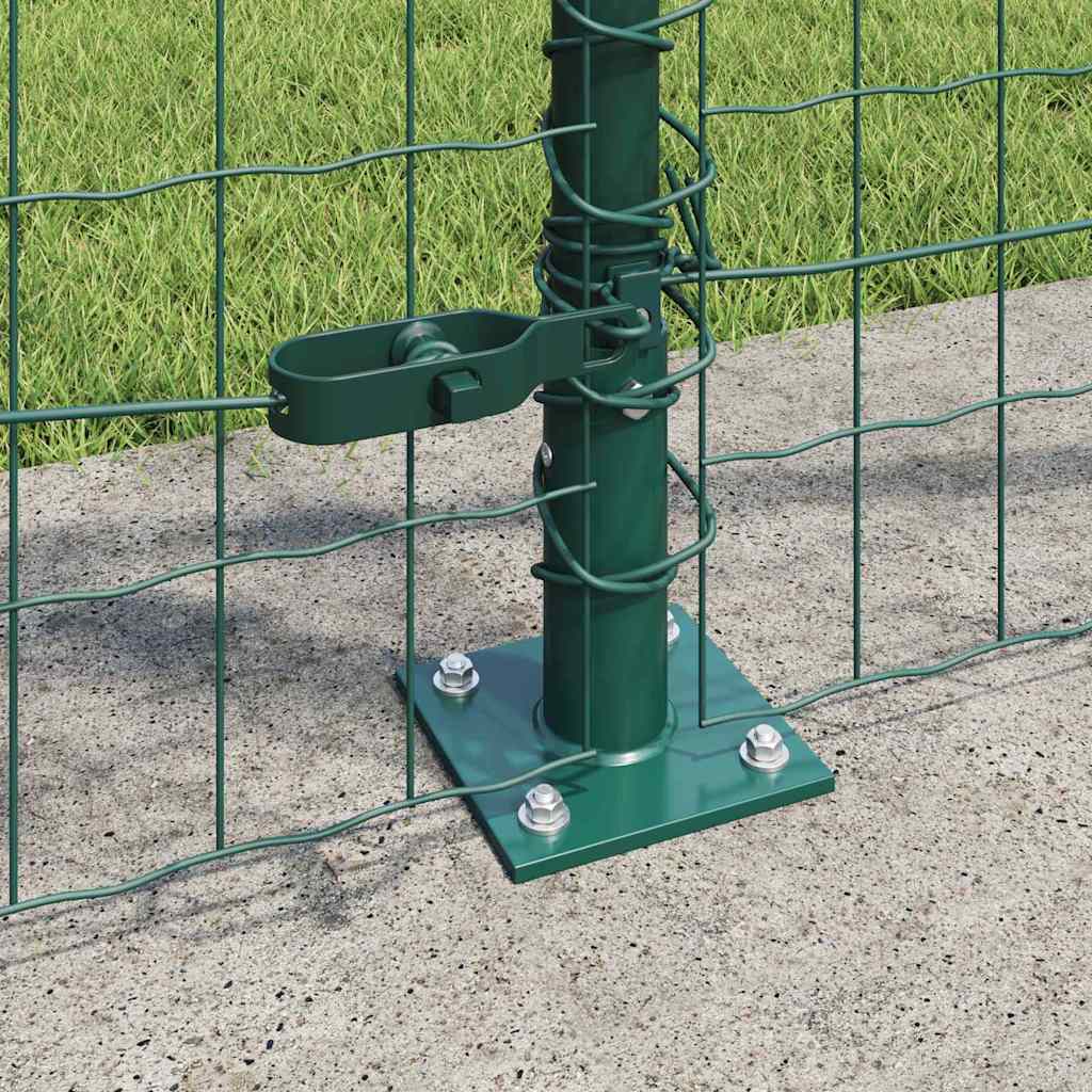 vidaXL Zaun mit Pfosten Grün 1 x 25 m Stahl und PVC