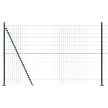 vidaXL Zaun mit Pfosten Grün 1,2 x 25 m Stahl und PVC