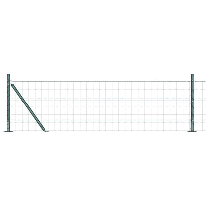 Zaun mit Pfosten Grün 0,6 x 25 m Stahl und PVC