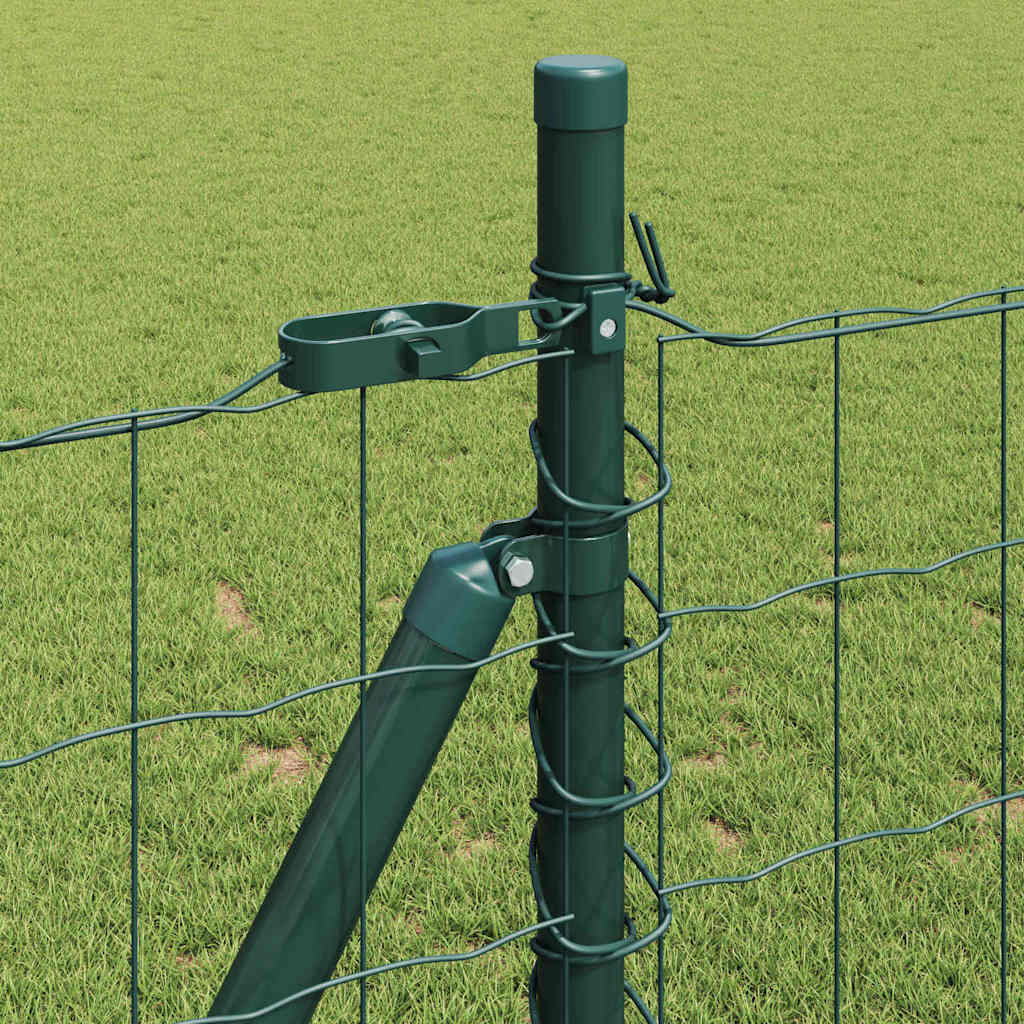 vidaXL Zaun mit Pfosten Grün 0,8 x 25 m Stahl und PVC