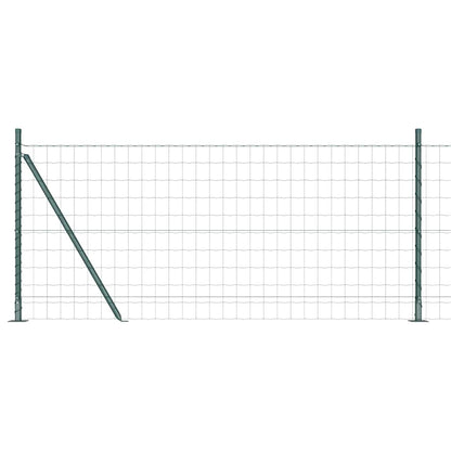 vidaXL Zaun mit Pfosten Grün 0,8 x 25 m Stahl und PVC