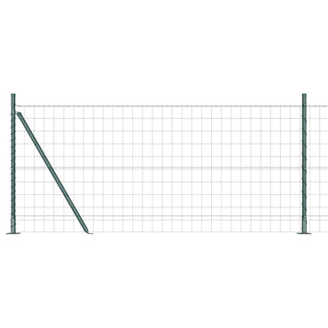 vidaXL Zaun mit Pfosten Grün 1 x 25 m Stahl und PVC