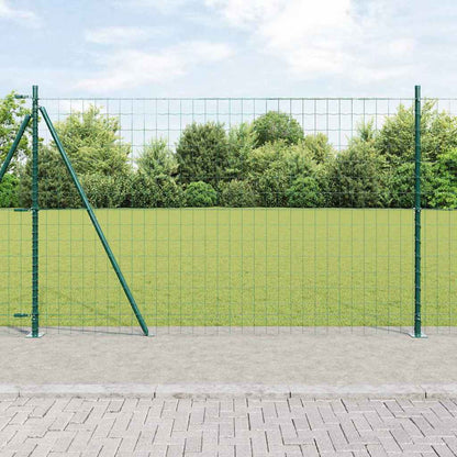 vidaXL Zaun mit Pfosten Grün 1,2 x 25 m Stahl und PVC
