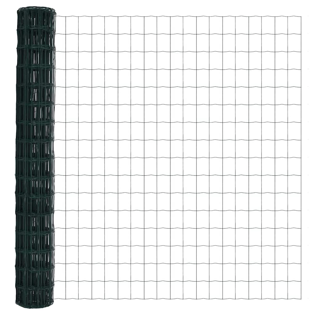 vidaXL Zaun mit Pfosten Grün 1,2 x 25 m Stahl und PVC