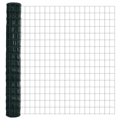 vidaXL Zaun mit Pfosten Grün 1,2 x 25 m Stahl und PVC