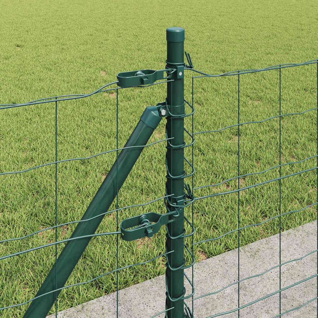 Zaun mit Pfosten Grün 0,4 x 25 m Stahl und PVC