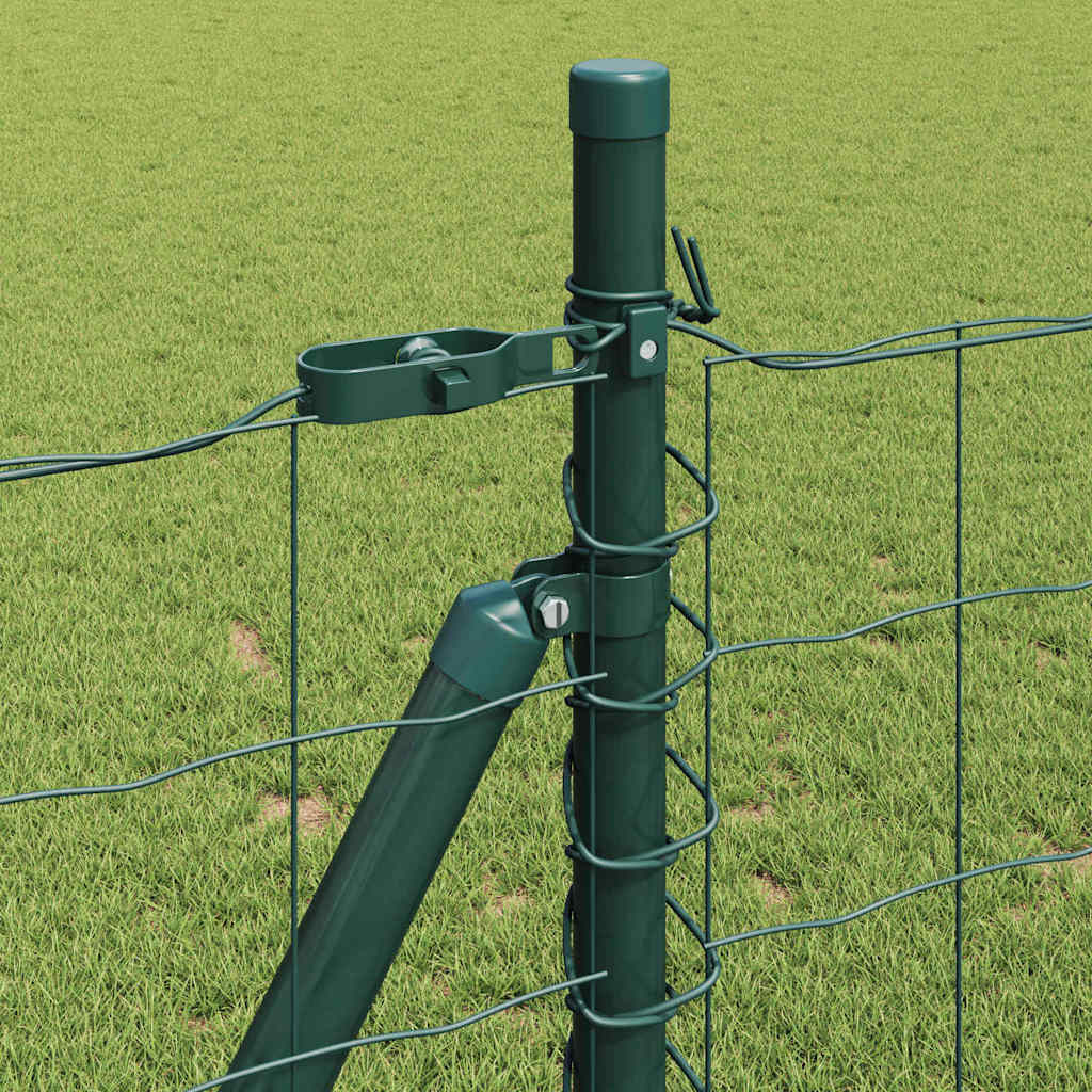 Zaun mit Pfosten Grün 0,8 x 25 m Stahl