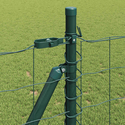 Zaun mit Pfosten Grün 0,8 x 25 m Stahl