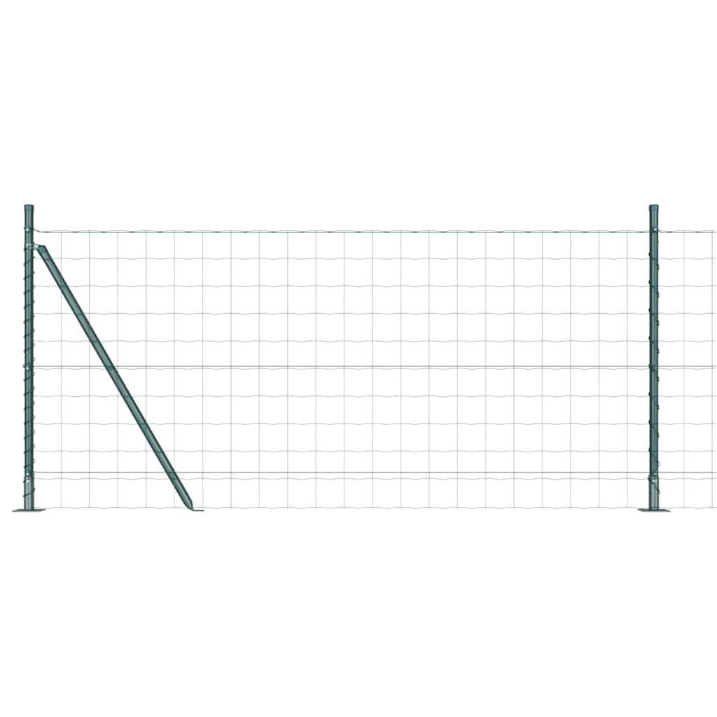 vidaXL Zaun mit Pfosten Grün 1 x 25 m Stahl