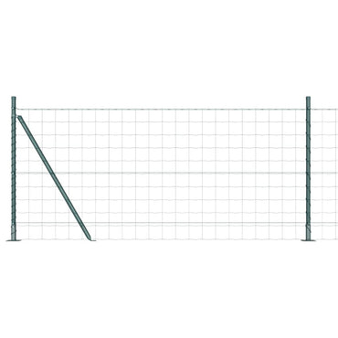 vidaXL Zaun mit Pfosten Grün 1 x 25 m Stahl