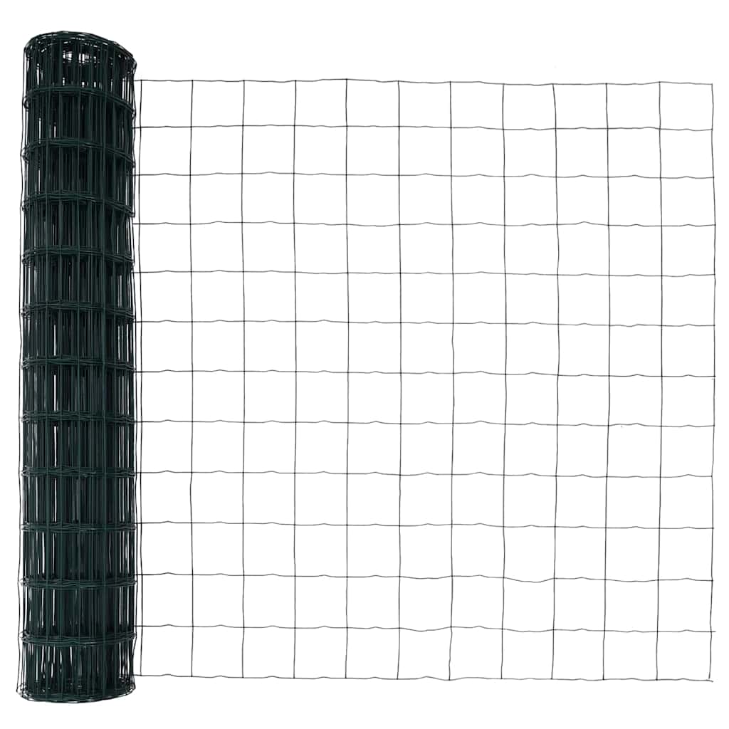 vidaXL Zaun mit Pfosten Grün 1 x 25 m Stahl