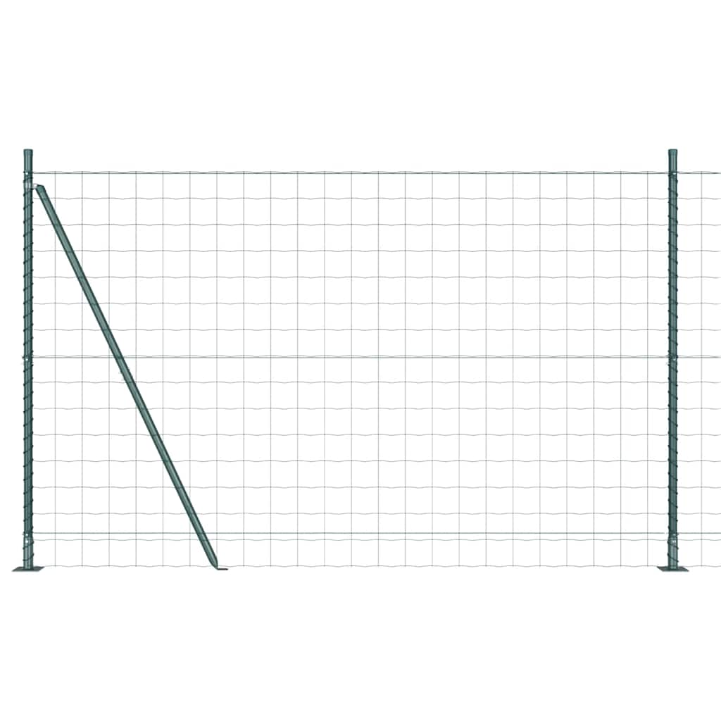 vidaXL Zaun mit Pfosten Grün 1,2 x 25 m Stahl