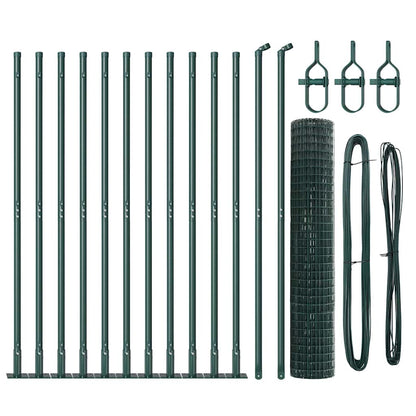 vidaXL Zaun mit Pfosten Grün 1,2 x 25 m Stahl