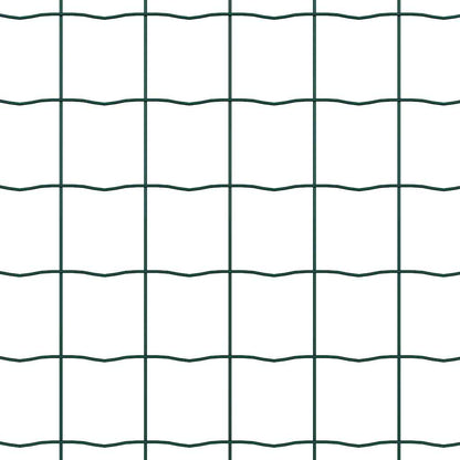 vidaXL Zaun mit Pfosten Grün 0,4 x 50 m Stahl und PVC