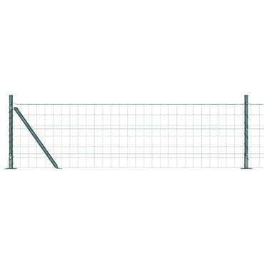 vidaXL Zaun mit Pfosten Grün 0,4 x 50 m Stahl und PVC