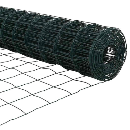 vidaXL Zaun mit Pfosten Grün 0,4 x 50 m Stahl und PVC