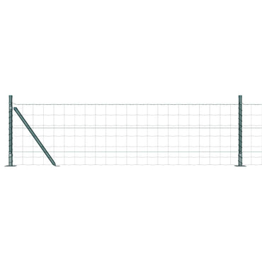 vidaXL Zaun mit Pfosten Grün 0,4 x 50 m Stahl und PVC
