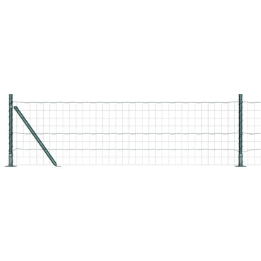 vidaXL Zaun mit Pfosten Grün 0,4 x 10 m Stahl und PVC