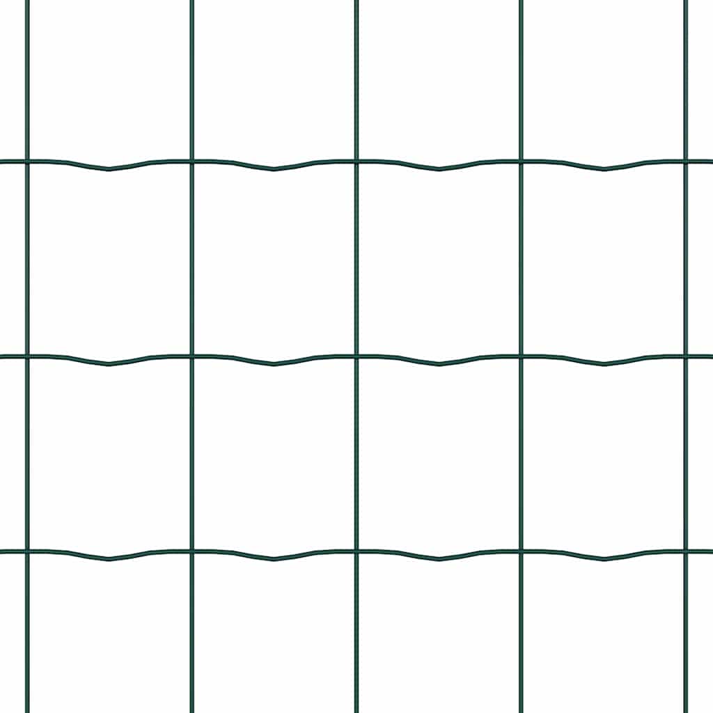 vidaXL Zaun mit Pfosten Grün 1,6 x 10 m Stahl und PVC