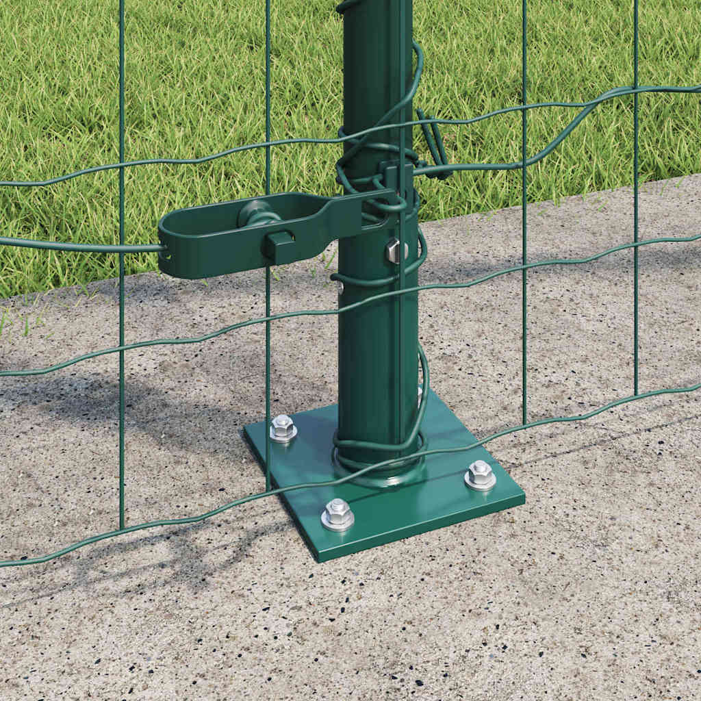 vidaXL Zaun mit Pfosten Grün 1,6 x 10 m Stahl und PVC