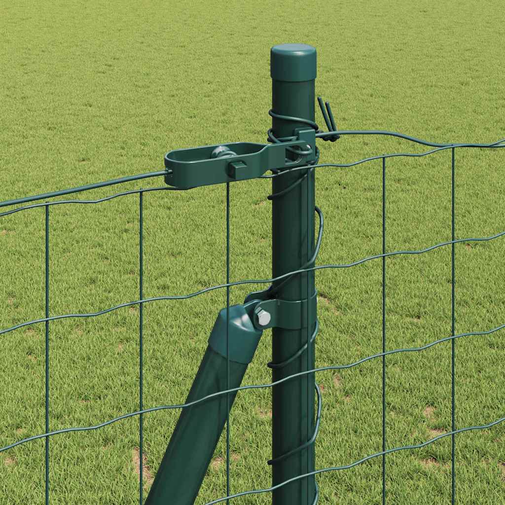 vidaXL Zaun mit Pfosten Grün 1,6 x 10 m Stahl und PVC