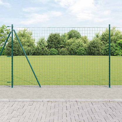 vidaXL Zaun mit Pfosten Grün 1,6 x 10 m Stahl und PVC
