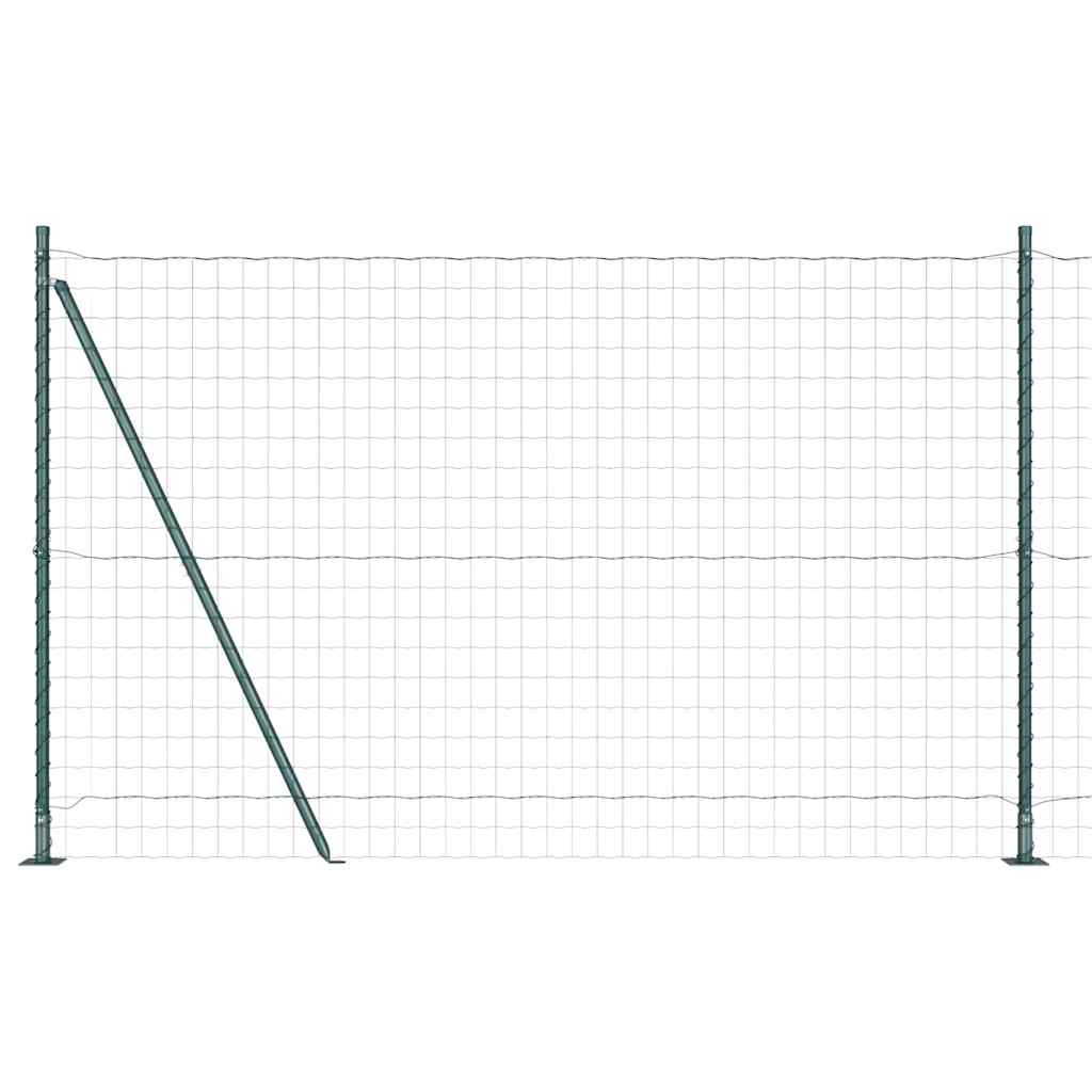 vidaXL Zaun mit Pfosten Grün 1,6 x 10 m Stahl und PVC