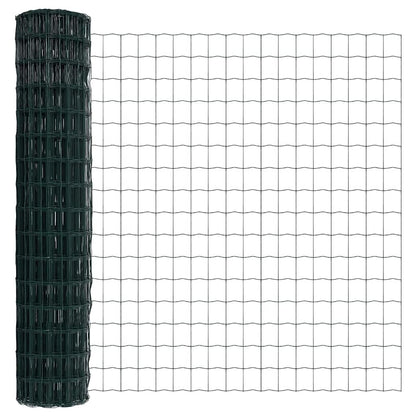 vidaXL Zaun mit Pfosten Grün 1,6 x 10 m Stahl und PVC
