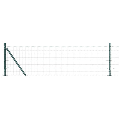 Zaun mit Pfosten Grün 0,4 x 25 m Stahl und PVC