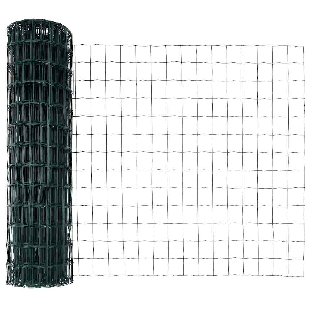 vidaXL Zaun mit Pfosten Grün 0,8 x 25 m Stahl