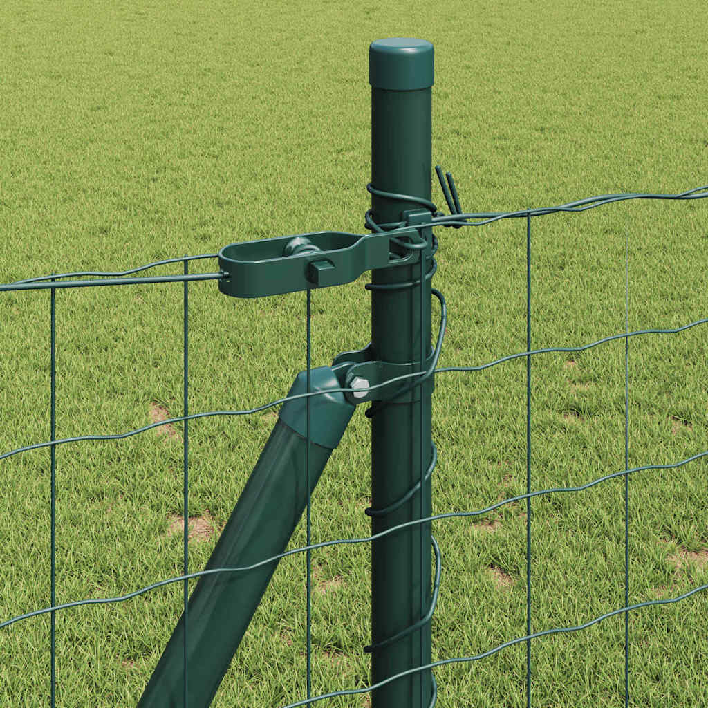 vidaXL Zaun mit Pfosten Grün 1 x 25 m Stahl