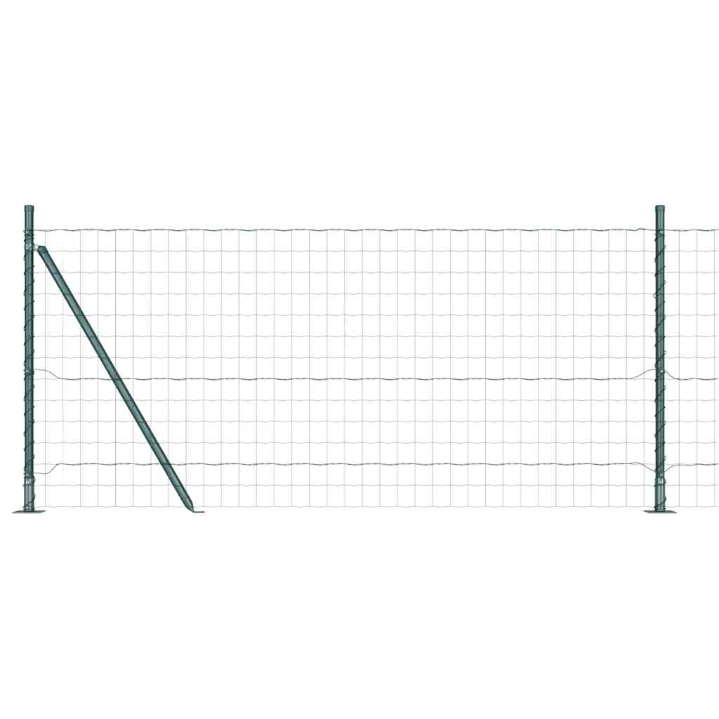vidaXL Zaun mit Pfosten Grün 1 x 25 m Stahl