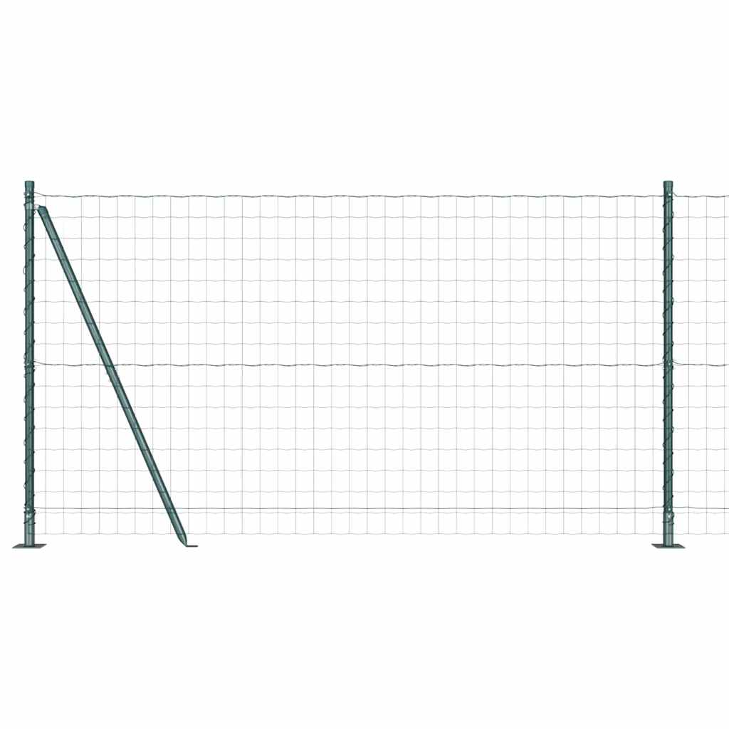 vidaXL Zaun mit Pfosten Grün 1,2 x 25 m Stahl