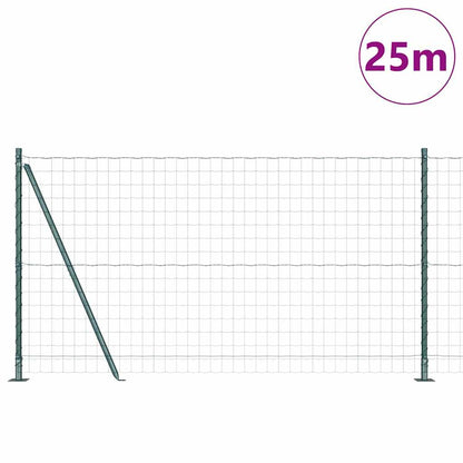 vidaXL Zaun mit Pfosten Grün 1,2 x 25 m Stahl