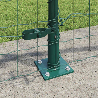vidaXL Zaun mit Pfosten Grün 0,4 x 50 m Stahl und PVC