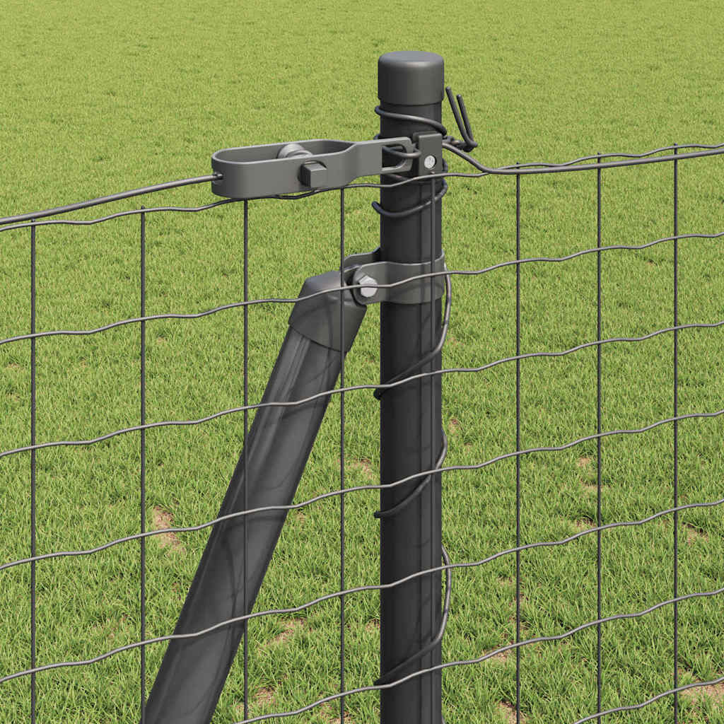 vidaXL Zaun mit Pfosten Grau 1,2 x 10 m Stahl und PVC