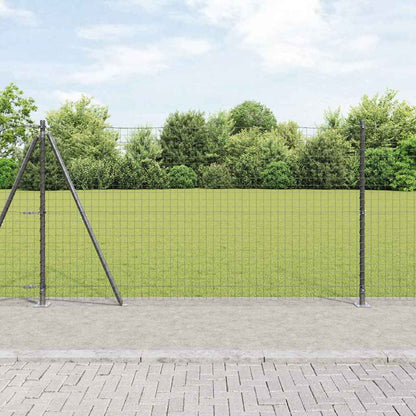 vidaXL Zaun mit Pfosten Grau 1,2 x 10 m Stahl und PVC