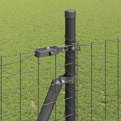 vidaXL Zaun mit Pfosten Grau 1,4 x 10 m Stahl und PVC