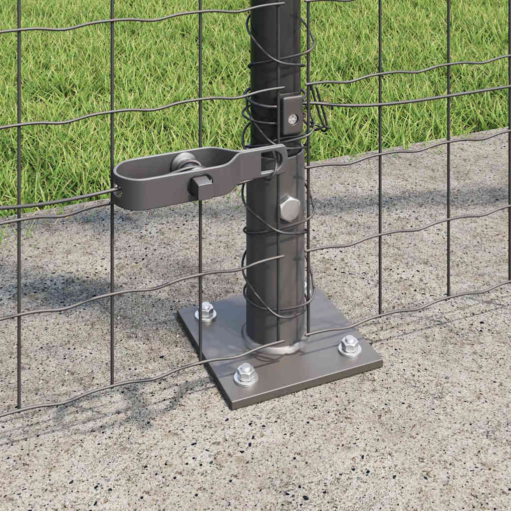 vidaXL Zaun mit Pfosten Grau 1,4 x 10 m Stahl und PVC