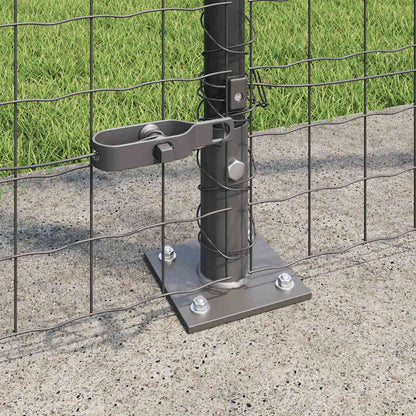 vidaXL Zaun mit Pfosten Grau 1,4 x 10 m Stahl und PVC