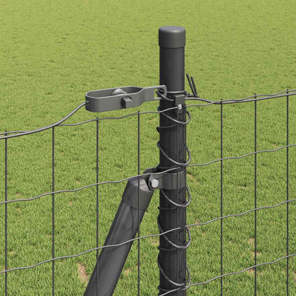 vidaXL Zaun mit Pfosten Grau 1,5 x 10 m Stahl und PVC