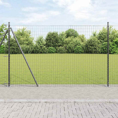 vidaXL Zaun mit Pfosten Grau 1,5 x 10 m Stahl und PVC