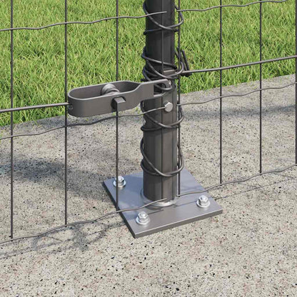 vidaXL Zaun mit Pfosten Grau 1,4 x 10 m Stahl und PVC