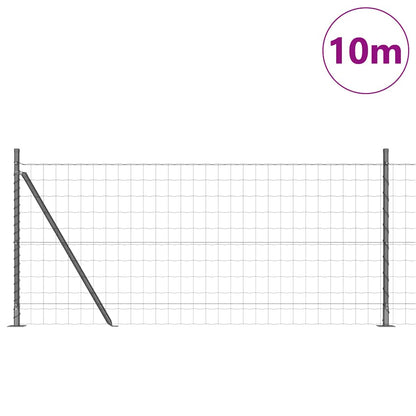 vidaXL Zaun mit Pfosten Grau 1 x 10 m Stahl und PVC